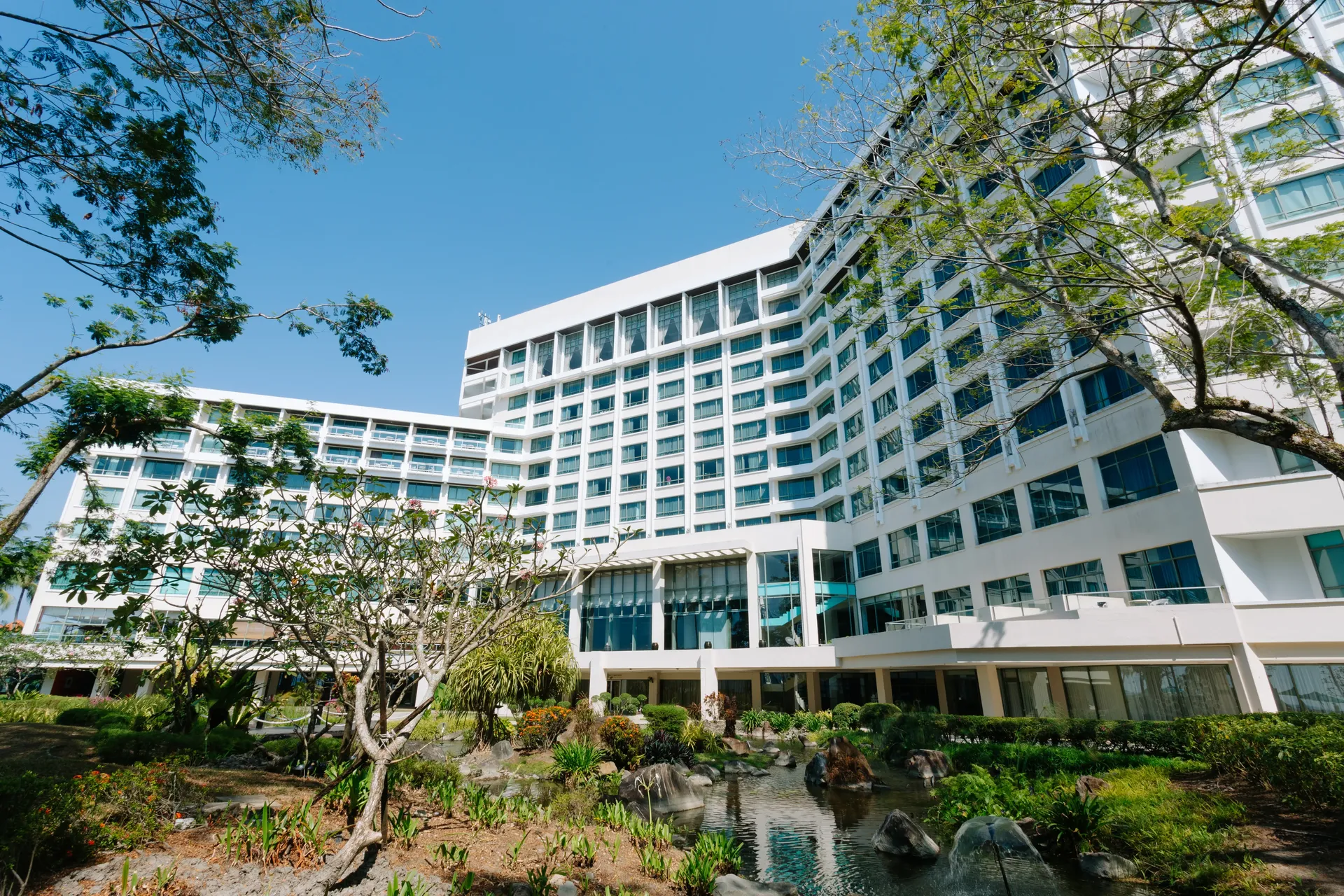 The Pacific Sutera Hotel tower overlooking Sutera Harbour Marina